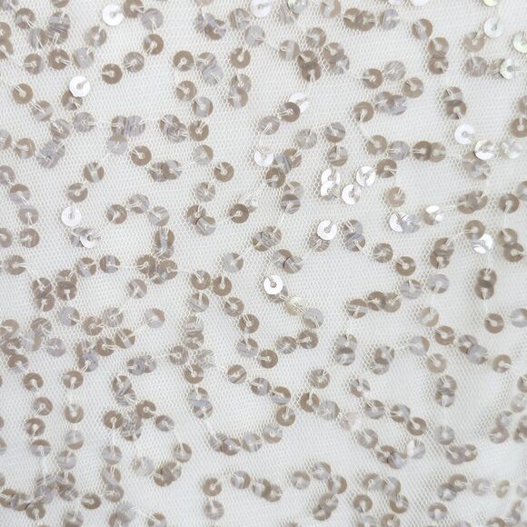 Coldwater Creek M Sequined Tank Top Shell Cream Tan Embellished Knit Stretch - Picture 4 of 9